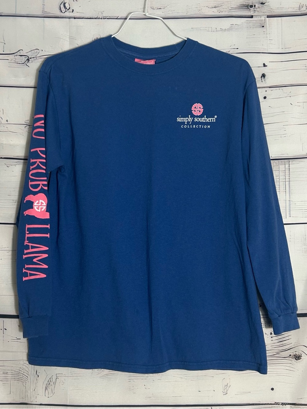 Simply Southern Collection Girl's Drama Lama Long Sleeve T Shirt Size L Large